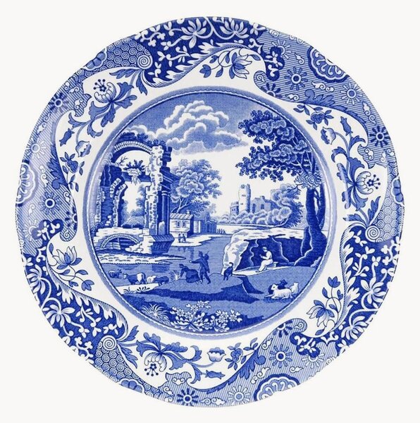 Komplet talerzy śniadaniowych z porcelany Blue Italian, 4 elem