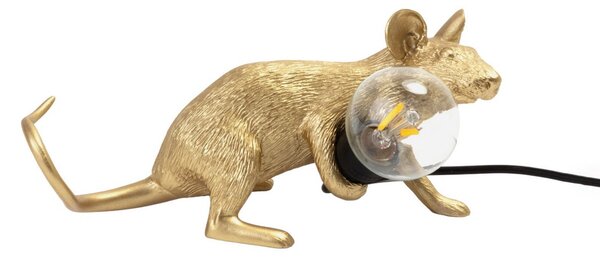 Lampa Stołowa SELETTI, Mouse Lamp Valentine, złoty | mosiężny, salon, tworzywo sztuczne, design