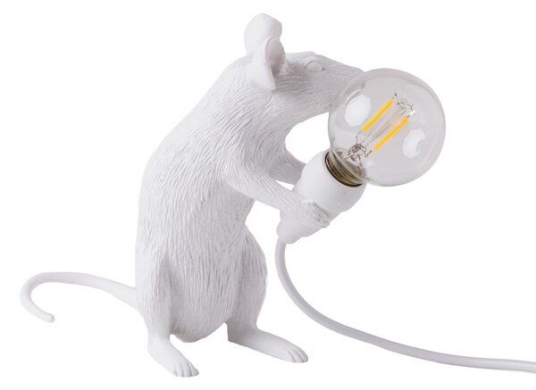 Lampa Stołowa SELETTI, Mouse Lamp Valentine, biały, salon, tworzywo sztuczne, design