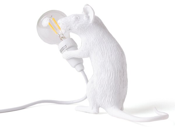 Lampa Stołowa SELETTI, Mouse Lamp Valentine, biały, salon, tworzywo sztuczne, design