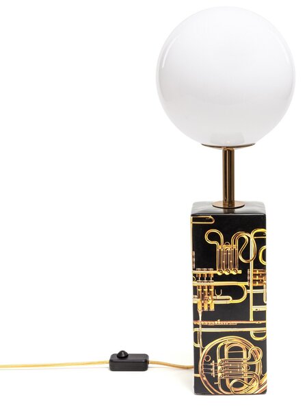 Lampa Stołowa SELETTI, Toiletpaper, ściemnialny, czarny, salon, ceramika, design