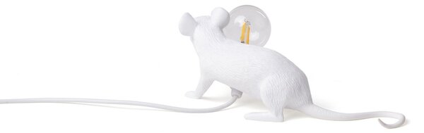 Lampa Stołowa SELETTI, Mouse Lamp Valentine, biały, salon, tworzywo sztuczne, design
