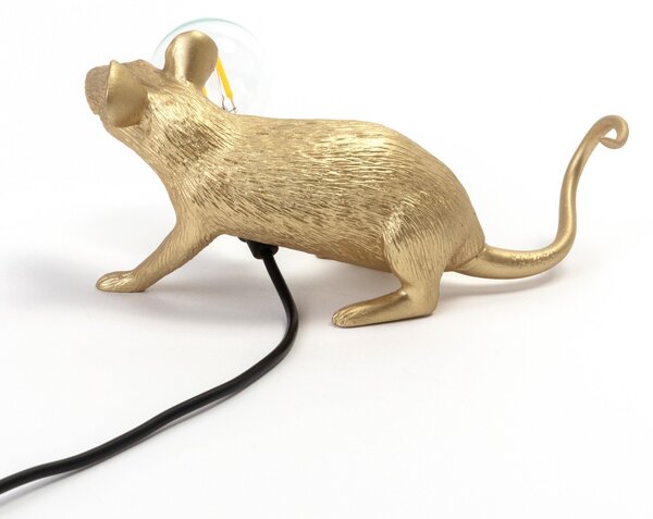 Lampa Stołowa SELETTI, Mouse Lamp Valentine, złoty | mosiężny, salon, tworzywo sztuczne, design
