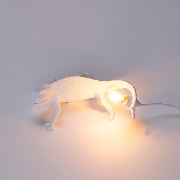 Lampa Stołowa SELETTI, Chameleon Lamp Going Up, biały, salon, tworzywo sztuczne, design