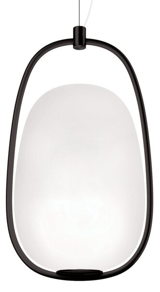 Lampa Wisząca kdln, Lannà, ściemnialny, czarny, salon, szkło, design