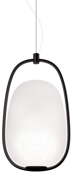 Lampa Wisząca kdln, Lannà, ściemnialny, czarny, salon, szkło, design