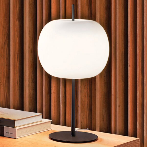 Lampa Stołowa kdln, Kushi, ściemnialny, biały, salon, szkło, design
