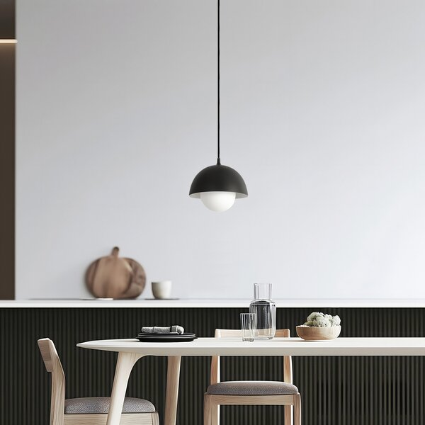 Lampa Wisząca NOLA, Hide, ściemnialny, czarny, salon, aluminium, skandynawski
