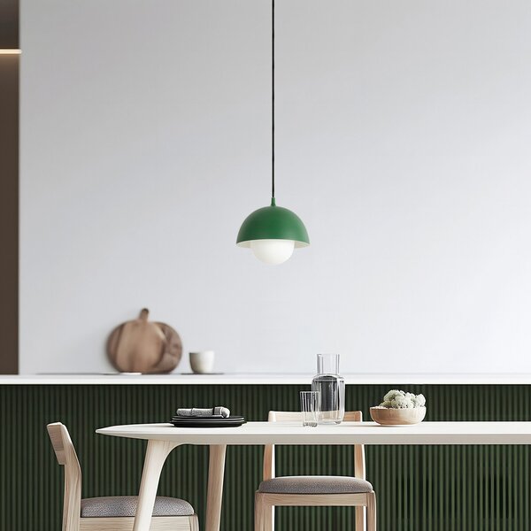 Lampa Wisząca NOLA, Hide, ściemnialny, zielony, salon, aluminium, skandynawski