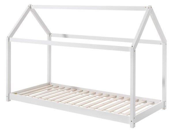 Białe łóżko dziecięce w kształcie domku Vipack Cabane, 90 x 200 cm
