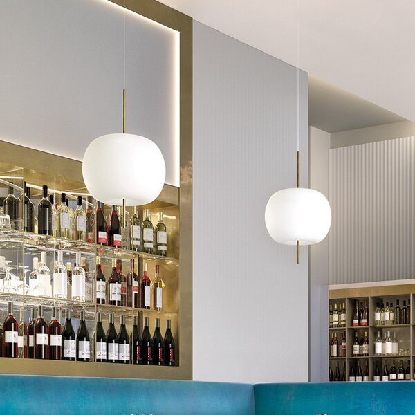 Lampa Wisząca kdln, KUSHI 16, ściemnialny, biały, salon, szkło, design