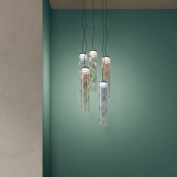 Lampa Wisząca kdln, Jer 1, ściemnialny, niebieski, salon, szkło, design