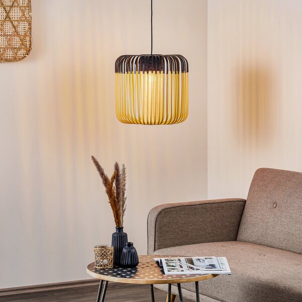 Lampa Wisząca Forestier, Bamboo Light M, ściemnialny, czarny, salon, bambus, design