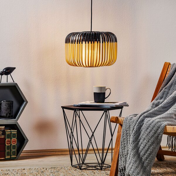 Lampa Wisząca Forestier, Bamboo Light S, ściemnialny, czarny, salon, bambus, design