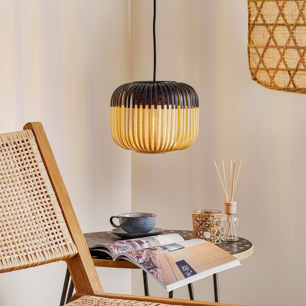 Lampa Wisząca Forestier, Bamboo Light XS, ściemnialny, czarny, salon, bambus, design