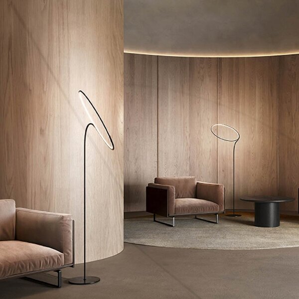 Lampa Podłogowa kdln, Poise, ściemnialny, czarny, salon, metal, design