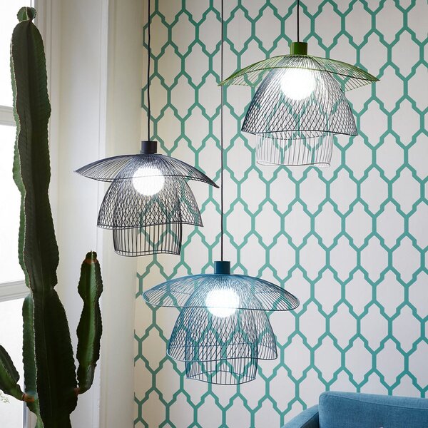 Lampa Wisząca Forestier, Papillon S, ściemnialny, czarny, salon, metal, design
