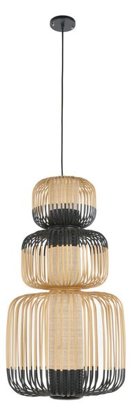 Lampa Wisząca Forestier, Bamboo, ściemnialny, czarny, salon, bambus, design