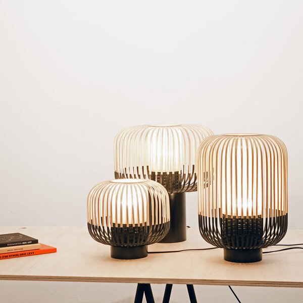 Lampa Stołowa Forestier, Bamboo Light M, czarny, salon, bambus, design