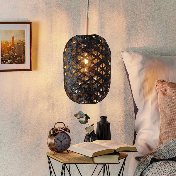 Lampa Wisząca Forestier, Capsule S, ściemnialny, czarny, salon, bambus, design