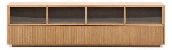 Szafka pod TV w dekorze dębu w naturalnym kolorze 200x54x40 cm Helvine – Kave Home