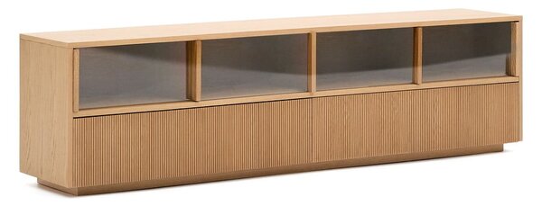 Szafka pod TV w dekorze dębu w naturalnym kolorze 200x54x40 cm Helvine – Kave Home