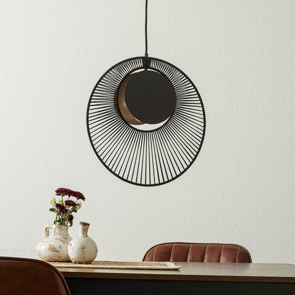 Lampa Wisząca Forestier, Oyster, ściemnialny, czarny, salon, metal, design