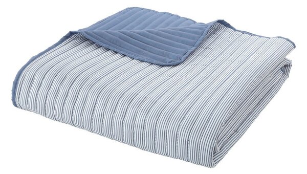 Niebieska narzuta pikowana 220x230 cm Stripe – Catherine Lansfield