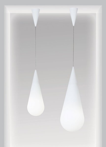 Lampa Wisząca Rotaliana, Goccia, ściemnialny, biały, salon, szkło, design