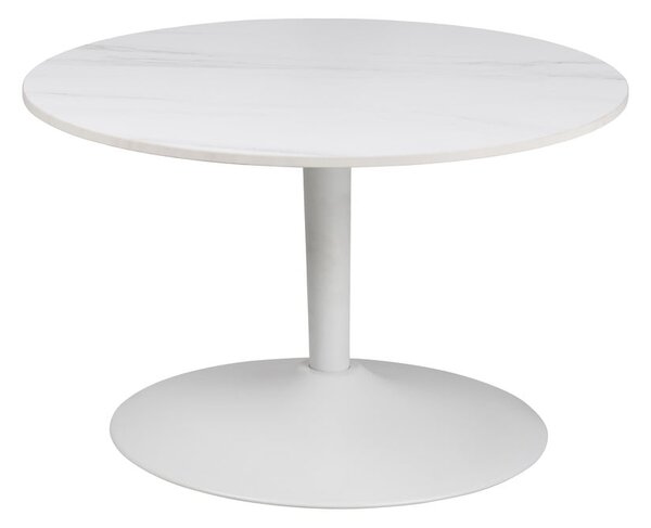 Biały okrągły stolik z ceramicznym blatem ø 60 cm Malta – Actona