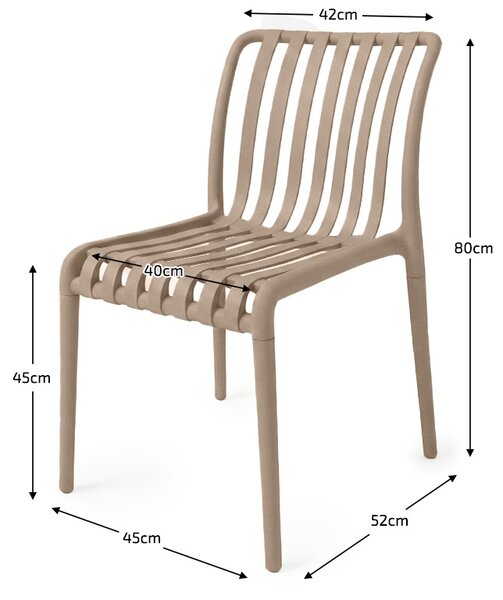 Zahradní set TREGO ISLAND - 2 židle a kulatý stůl ø 60 cm, béžová