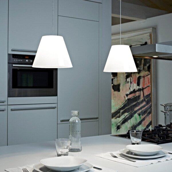 Lampa Wisząca Rotaliana, Dina, biały, salon, tworzywo sztuczne, design