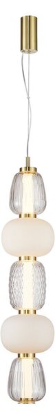 Lampa Wisząca LOOM DESIGN, Pearl 5, ściemnialny, złoty | mosiężny, salon, szkło, nowoczesny