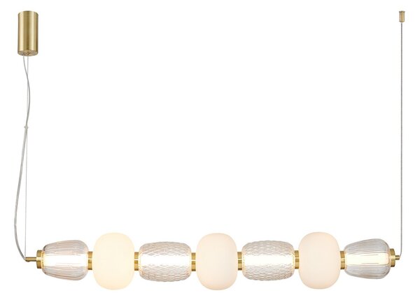 Lampa Wisząca LOOM DESIGN, Pearl 7, ściemnialny, złoty | mosiężny, salon, szkło, nowoczesny
