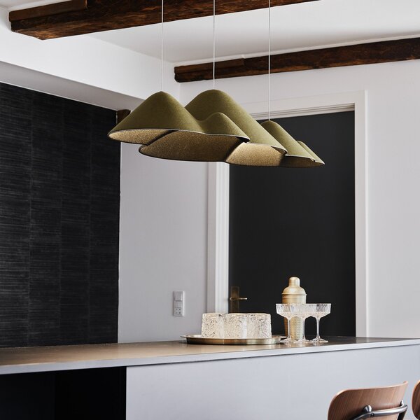 Lampa Wisząca LOOM DESIGN, Panorama, ściemnialny, zielony, salon, tkanina | tekstylia, młodzieżowy