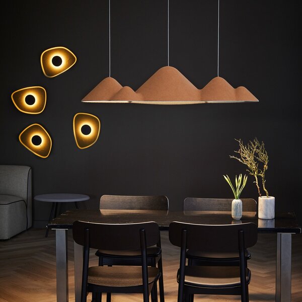 Lampa Wisząca LOOM DESIGN, Panorama, ściemnialny, żółty, salon, tkanina | tekstylia, młodzieżowy