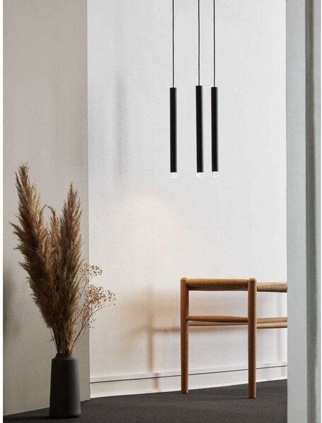 Lampa Wisząca LOOM DESIGN, ściemnialny, czarny, salon, aluminium