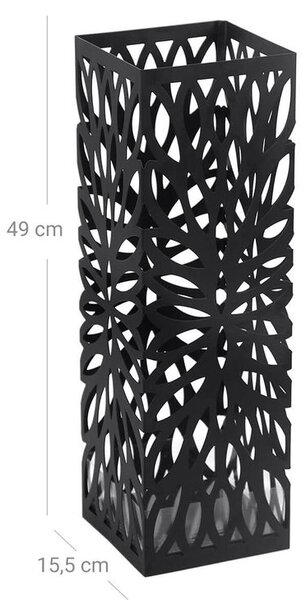 Stojak na parasole FLORE, 15,5x15,5x49cm, czarna SongmicsHome