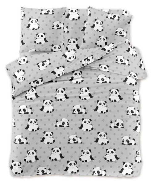 Pościel z mikrowłókna PANDA szare Rozmiar pościeli: 70 x 80 cm | 140 x 200 cm