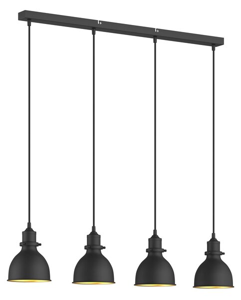 Lampa Wisząca Lindby, Jasminka, ściemnialny, czarny, kuchnia, metal, industrialny