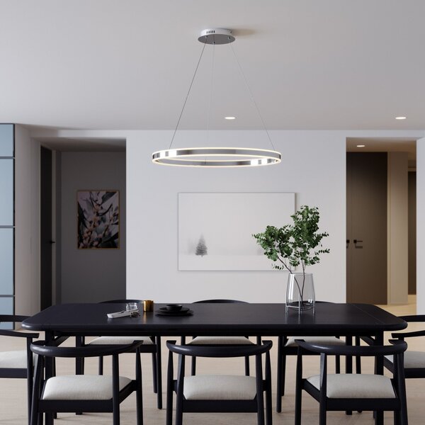 Lampa Wisząca Lucande, Lyani, ściemnialny, metaliczny, salon, metal, nowoczesny