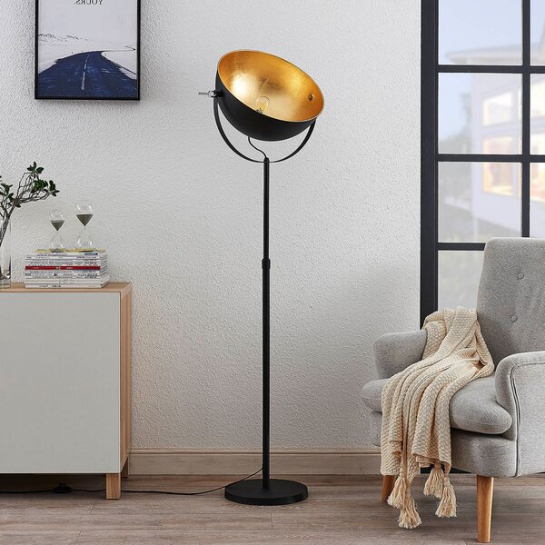 Lampa Podłogowa Lindby, Muriel, czarny, salon, metal, nowoczesny