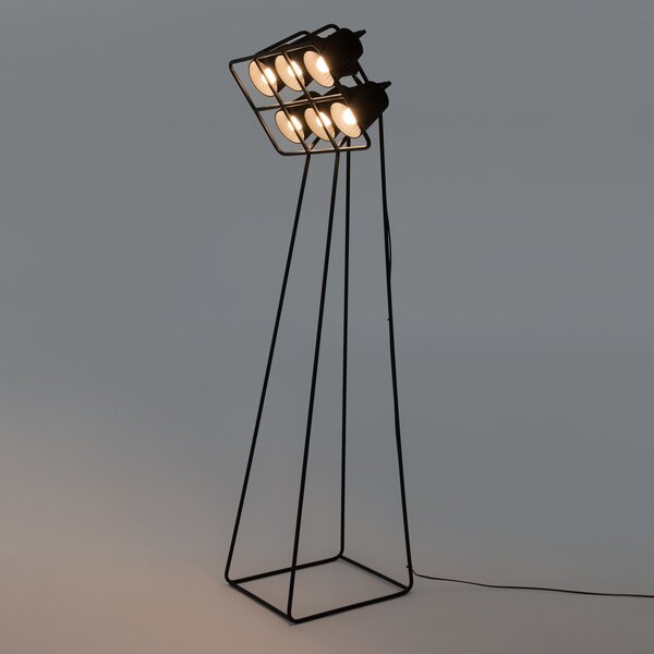 Lampa Podłogowa SELETTI, Multilamp, ściemnialny, czarny, salon, metal, design