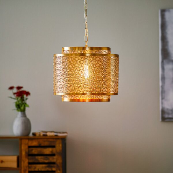 Lampa Wisząca By Rydéns, Hermine, ściemnialny, złoty | mosiężny, salon, metal, orientalny | marokański