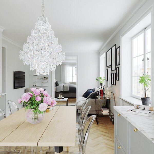 Lampa Wisząca By Rydéns, Monarque Grande, ściemnialny, transparentny, salon, tworzywo sztuczne, design