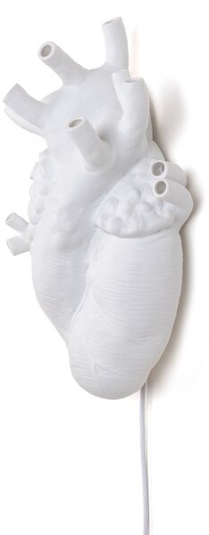 Lampa Ścienna SELETTI, Heart Lamp, biały, salon, ceramika, design