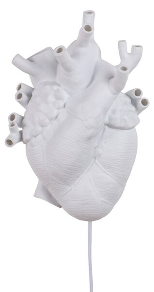 Lampa Ścienna SELETTI, Heart Lamp, biały, salon, ceramika, design