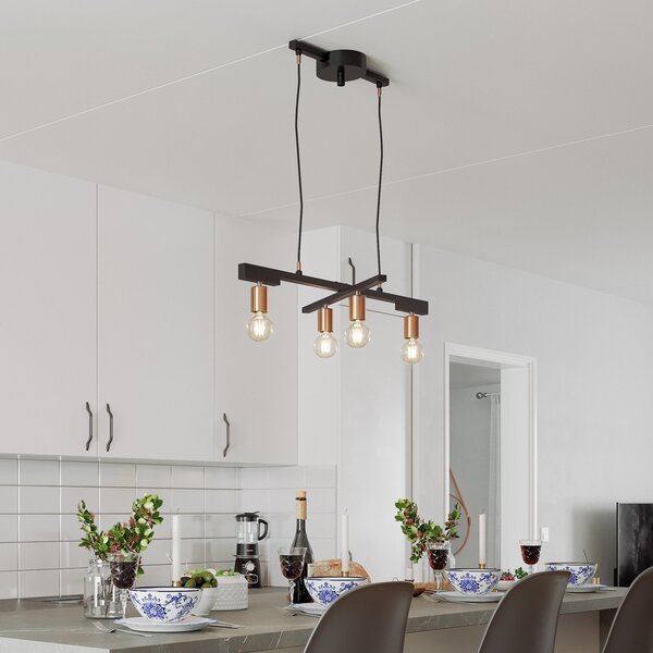 Lampa Wisząca By Rydéns, Zeona, ściemnialny, czarny, salon, metal, nowoczesny
