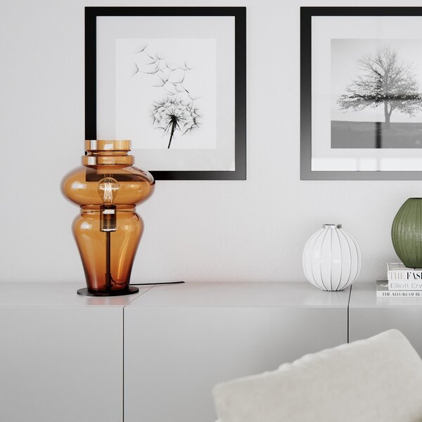 Lampa Stołowa By Rydéns, Dolores, brąz rdzawy, salon, szkło, skandynawski