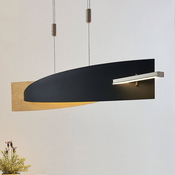 Lampa Wisząca Lucande, Marija, ściemnialny, czarny, salon, metal, nowoczesny